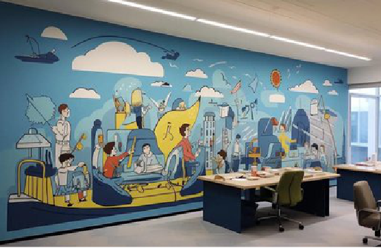 岑溪办公室墙绘的特点。