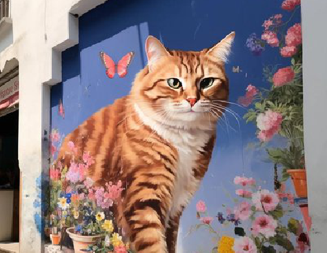 岑溪自己绘制有个性的手绘墙