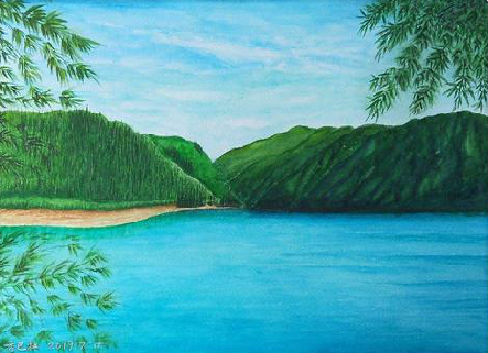 岑溪在墙绘中，如何绘画绿水青山？