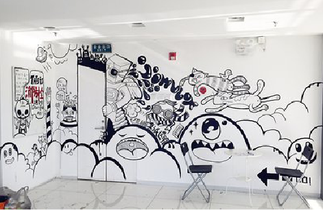 岑溪手绘墙并非传统涂鸦。